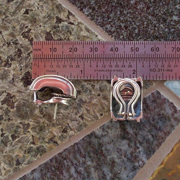 Retired David Yurman Cigar Band Earrings - 14K/925 - Omega Backs - Picture 7 of 7